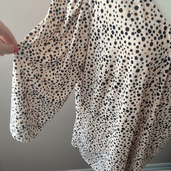 Adrianna Papell l Dotted Long Sleeve Blouse - Picture 3 of 5